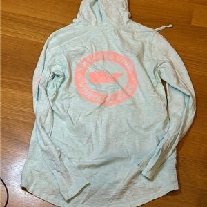 Vineyard Vines Aqua Hoodie with Coral Hooded T-shirt Size Small  Preppy Resort